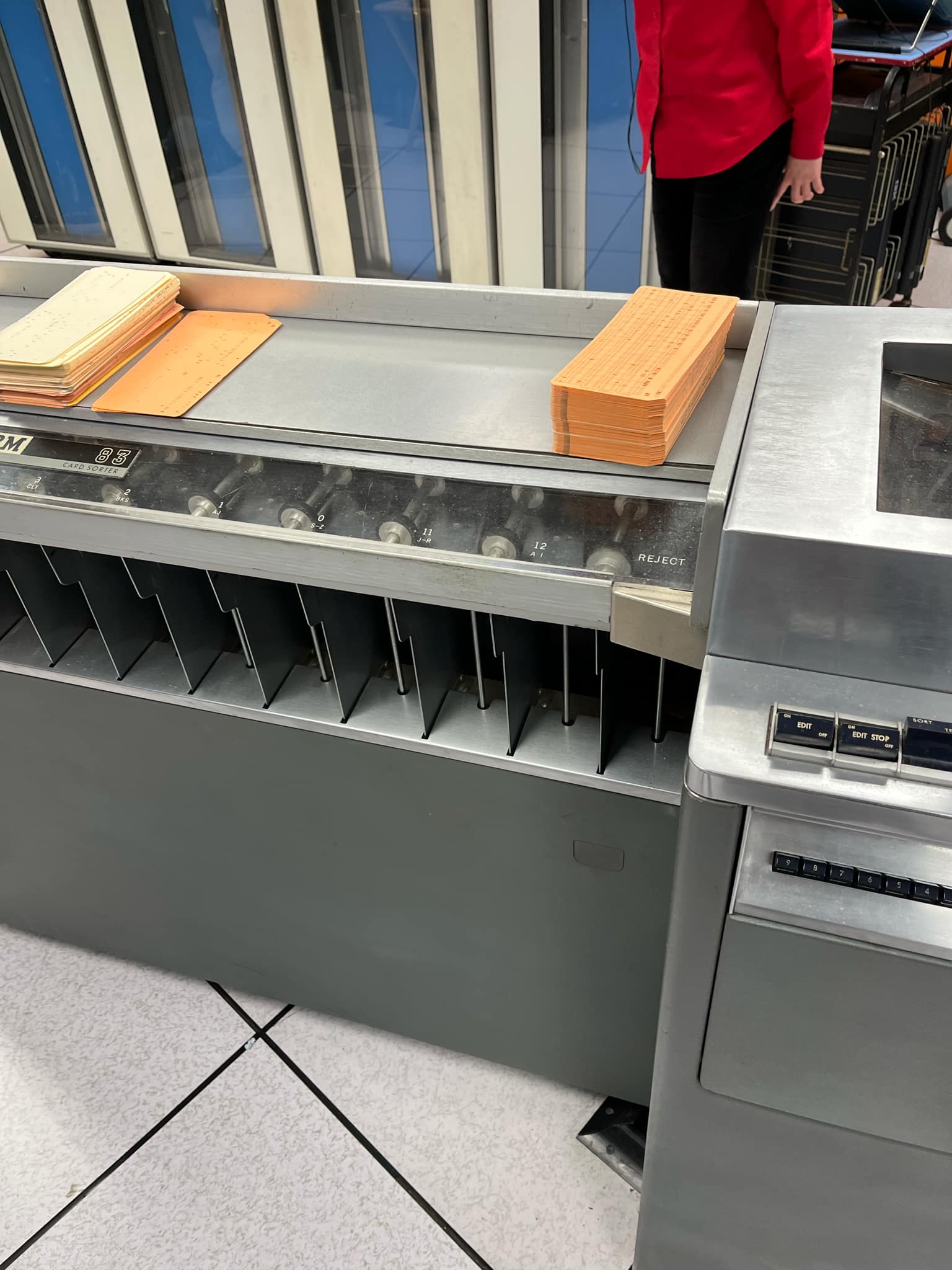 An IBM card sorting machine